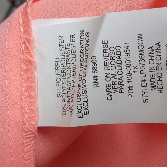 Gibson Latimer Red And Coral Career Tunic Tank With Peeka Boo Split Back - Picture 7 of 8